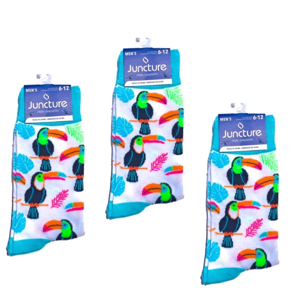 Tucán Tropical Unisex Novelty Socks, Set 3 Pairs